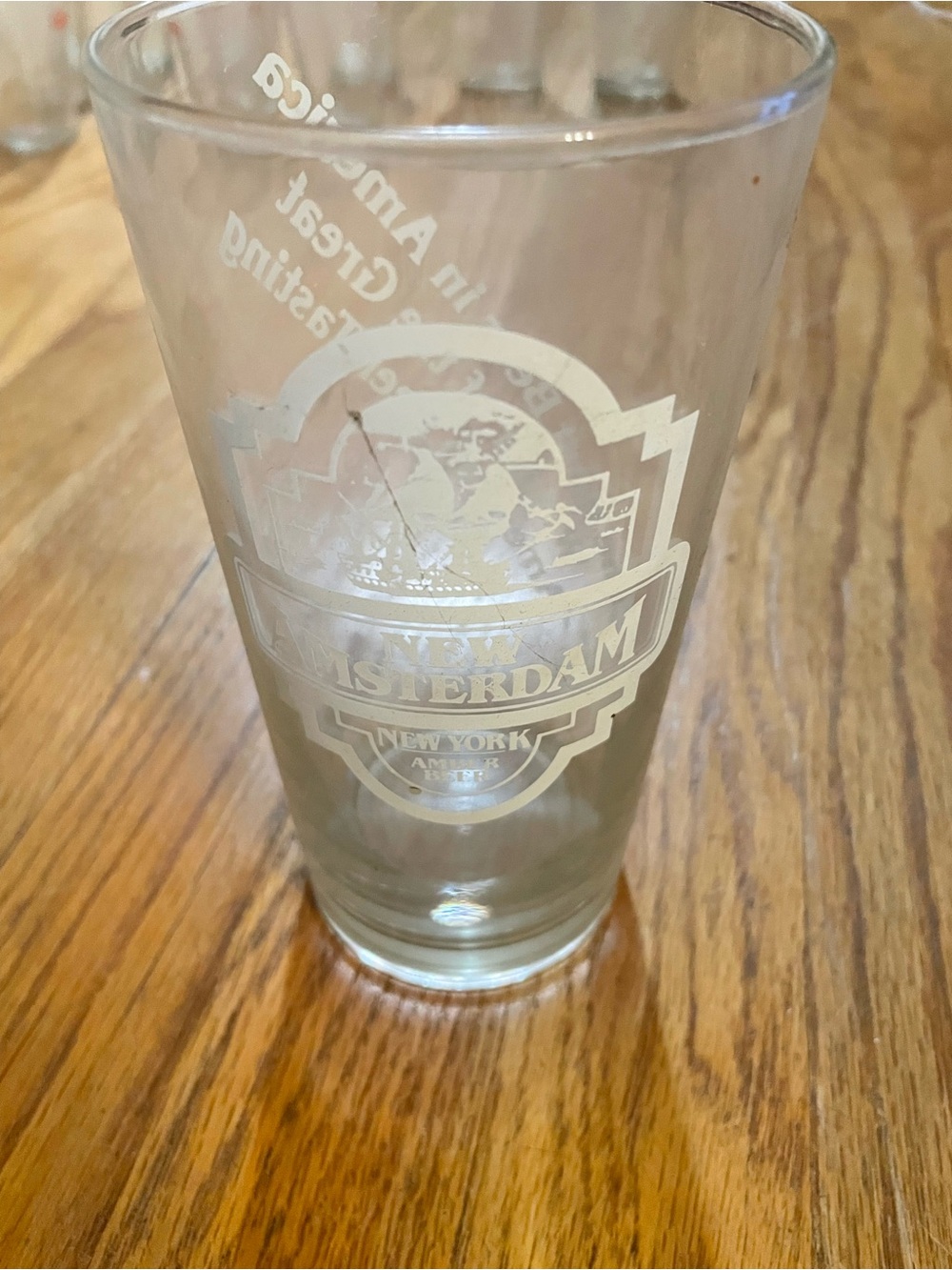 Amsterdam Etched Clear Pint Glass - Clear